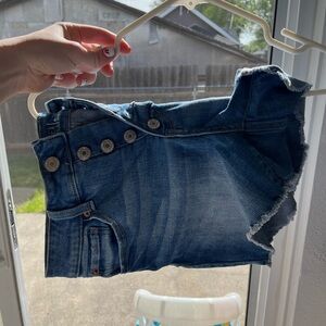 High rise button shorts